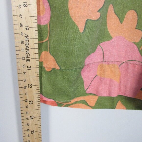 Trovata Birds of Paradise Willa Pants Women's Linen Pull On Floral Green XS 190 - Picture 13 of 14